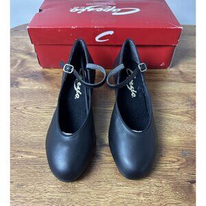 Women's Size 4 M Capezio 459 Suede sole Jr Footlight black character dance shoes